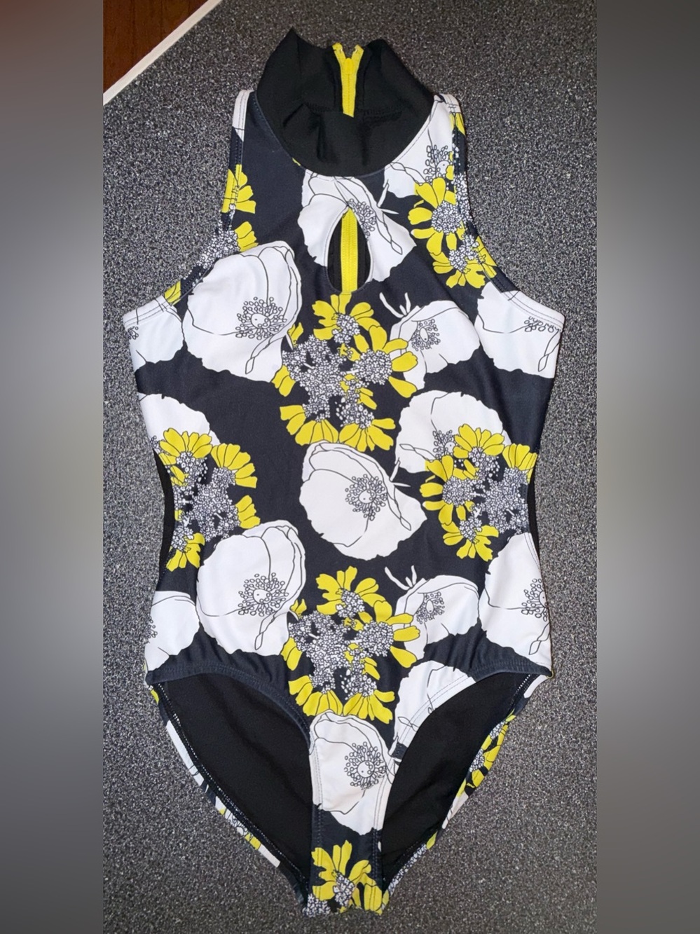 Oh La La Dance Leotard Black & Yellow Floral Size Child X-Large